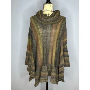 Two Sisters Women’s M/L Multicolored Pullover Shawl Poncho Sweater Boho